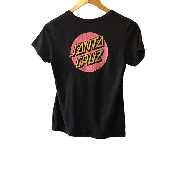 SANTA CRUZ Black Pink Graphic Print Casual Short Sleeve Tee Shirt M - Picture 2 of 8